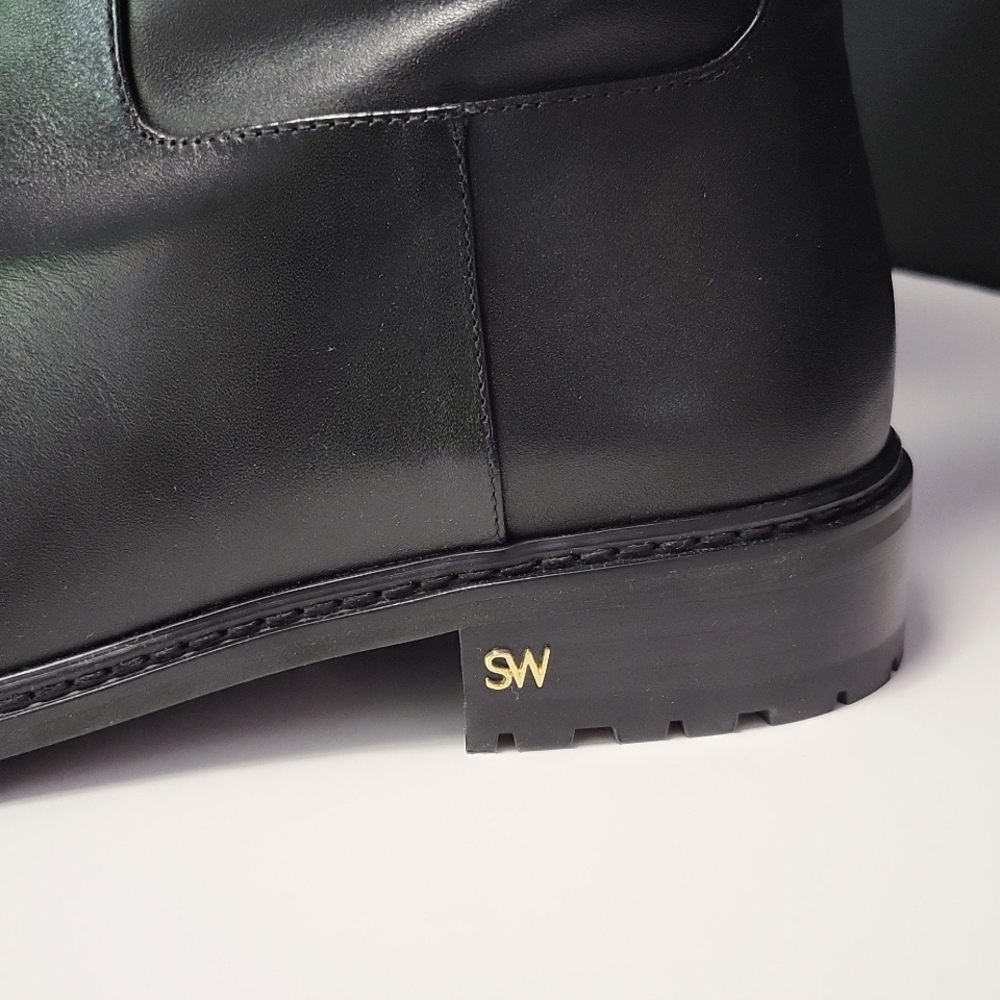 NIB$795 STUART WEITZMAN City Leather Knee-High Riding SW Logo Boots 9 - Picture 9 of 14
